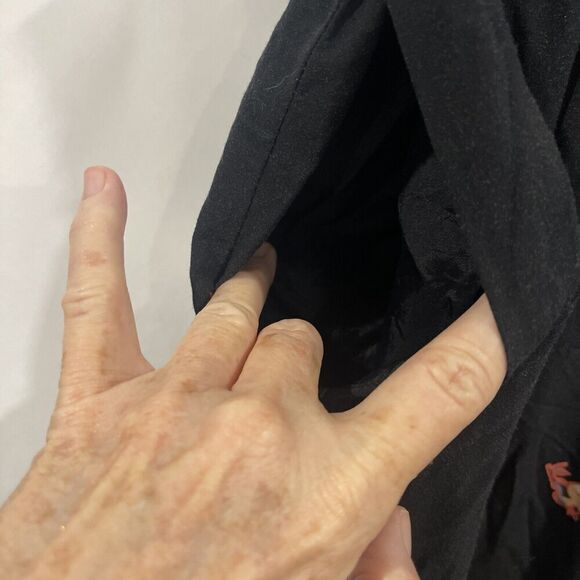 Anthropologie Womens S Black Floral Pull On Blake Pants High Rise Pockets Lounge - Picture 8 of 16